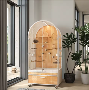 Nueva Jaula de Lujo Extra Grande de Madera para Pájaros con Frente de Cristal, Villa para Loros y Guacamayos, Mueble para Mascotas, Uso Interior y Exterior, ¡Venta Caliente! - Product Image 1