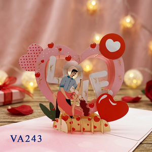 Carte pop-up 3D personnalisée tendance pour couple, découpée au laser, artisanat en papier fait main, cadeaux de mariage, artisanat de Hanoï, Thanksgiving - Product Image 3