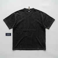 T-shirt Homme Cbydo Personnalisé Noir Délavé Vintage Coupe Oversize Manches Courtes Col Rond Streetwear Impression 3D en Relief Fabricant