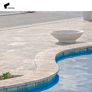 Bordatura <span class=keywords><strong>in</strong></span> Travertino Durevole Tostone per Piscine, Terrazze e Passerelle Esterne - <span class=keywords><strong>Pietra</strong></span> per Pavimentazione Grigia Premium - Product Image 5