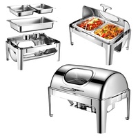 Silberner Buffet-Warmhaltebehälter aus Edelstahl für Restaurants, Alkoholbetrieben, Anti-Klemm-Design, Modernes Warmhaltesystem