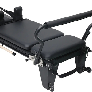 Reformer de yoga commercial en aluminium de qualité supérieure avec demi-tournebrise, modèle Ttrack complet, couleur Noir, référence Eleven-ab-re002 Essence Black - Product Image 2