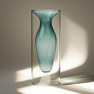 Nordic Retro Minimalist <b>Small</b> Caliber Crystal Glass <b>Vase</b> for Wedding Dried Flowers Water Cultivation - Product Image 2