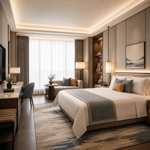Hospitality Wall Decor Solutions Wall Art <b>Lighting</b> Mirror Curtains&Window Treatments Combination for Hotel Interior <b>Spaces</b> - Product Image 1
