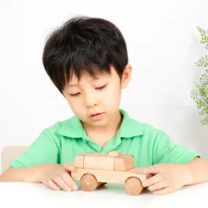 Wholesale Command Military Vehicles DIY 3D Assemble Educational Wooden Building Block Toys For Kids