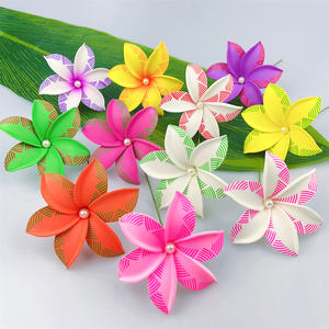 Fiore di schiuma con perla bianca, 3.3 "orecchio fiore per capelli Pick/Gardenia tahitiana, girandola di te hawaiana Hula Dance Flowers - Product Image 3