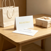 Cartes de remerciement personnalisées minimalistes blanches mates avec logo en feuille d'or et texte minimaliste pour les marques de vêtements de mode