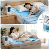 Ventilateur brumisateur SL408 avec matelas rafraîchissant à eau, mini-ventilateur USB à faible consommation et trois vitesses, système de refroidissement de lit super efficace