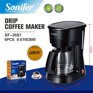 Sonifer SF-3597 <span class=keywords><strong>cafetière</strong></span> goutte à goutte compacte 600W 0.6L carafe en verre 6 tasses garder au chaud plaque <span class=keywords><strong>filtre</strong></span> <span class=keywords><strong>permanent</strong></span> anti-goutte - Product Image 4