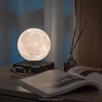 Lampe lunaire à lévitation magnétique écologique moderne, abat-jour flottant en bois, alimentation sans fil CC, décoration simple et flexible pour le salon