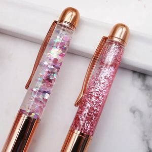 New Design Rose Gold Liquid Foil Metal Ball <b>Pen</b> Gift Promotion Floating <b>Pen</b> DIY Glitter <b>Ballpoint</b> <b>Pens</b> - Product Image 4