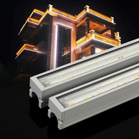 Dmx512 12w properti pencahayaan slider bangunan, lampu tabung piksel Ip66, RGB, lampu Led linier luar ruangan