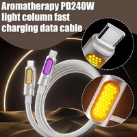 Kabel USB Type-C 2m PD 240W Super Fast Charging Terbaru dengan Lampu Indikator untuk Transfer Data Ponsel