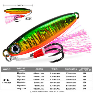 KAITU 20-100g Leurre <span class=keywords><strong>de</strong></span> pêche au jigging <span class=keywords><strong>en</strong></span> plomb à double hameçons assistés, coulant rapidement, leurre dur artificiel pour la pêche <span class=keywords><strong>en</strong></span> mer depuis bateau - Product Image 3