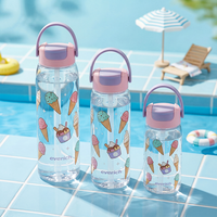 패션 맞춤형 컬러 500ml 750ml 식품 등급 트라이탄 플라스틱 스포츠 물병 세트 차량 및 여행용 빨대 뚜껑 포함 물병