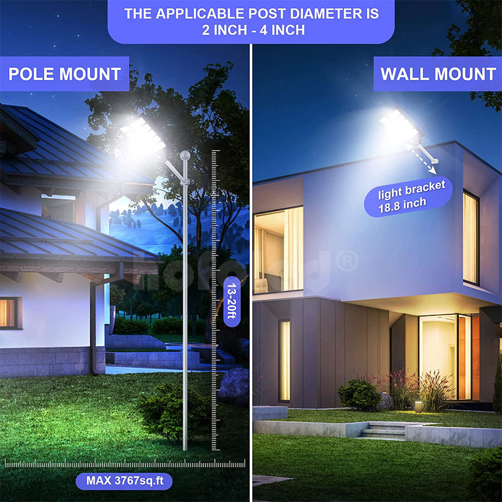 HOFOLED Aluminum Outdoor Solar Street Lamp With Remote Control Waterproof Garden 2000W 600W 800W 1000W Solar Street Light · image 6