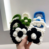 Étui pour écouteurs en coton tissé à la main, peluche douce, ours mignon au crochet