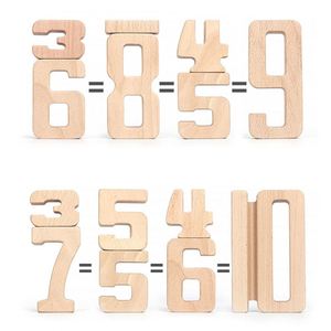 32 Pcs Learning Kids Large Digital Math Educational Counting Toys Safety Natural Wood Number <b>Building</b> <b>Blocks</b> - Product Image 3
