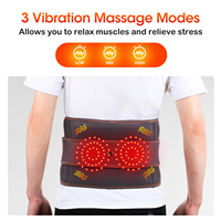 Ceinture de Massage Lombaire Électrique Sans Fil avec Thérapie par Lumière Rouge, Chauffage et Vibration pour le Soulagement de la Douleur Dorsale