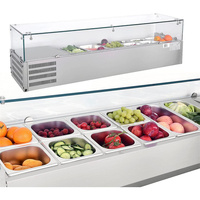 Réfrigérateur de comptoir en acier inoxydable, affichage de la table de préparation des sandwichs/salades