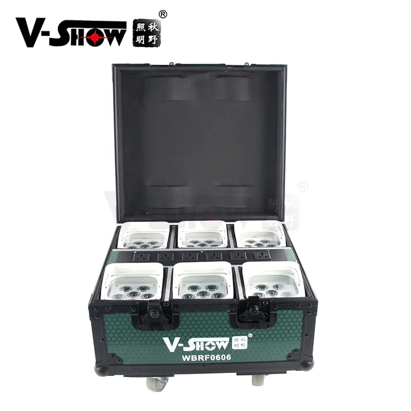 shipping time 35 days to USA 6PCS with Charging Case 6x18w 6in1 Rgbwa+uv Wifi & IR Remote & DMX Wireless Battery Powered