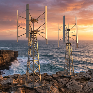 Kit d'Éolienne à Axe Vertical FX H-200kw, 200kw, Diamètre du Rotor 10.5m, 380V, Aluminium, 5 Pales, Hauteur de la Turbine 11.5m, Vitesse du Vent 85m/s - Product Image 1