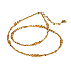 Halskette Wasserdichte hand gefertigte Edelstahl Perlen Kette 18 Karat Gold PVD plattiert Kragen Trendy Geometric <span class=keywords><strong>Fashion</strong></span> Classic - Product Image 1