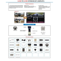 Kit de mise à niveau intérieur style LC300 1:1 pour Toyota Land Cruiser LC200, ensemble complet de conversion du tableau de bord et de la console