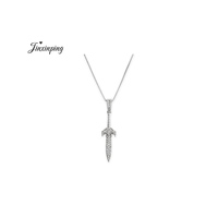 Collier Épée Glacée en Argent Sterling 925 Plaqué Or/Argent avec Moissanite VVS1, Pendentif Épée Viking Givrée, Bijou Hip Hop, Cadeau