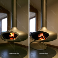 Poêle à bois à flamme réelle décorative noire pour plafond, vente en gros CRUISE, poêles, cheminée suspendue