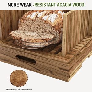Boîte à pain en bois Honglin avec trancheuse et planche à découper pour la cuisine - Product Image 3