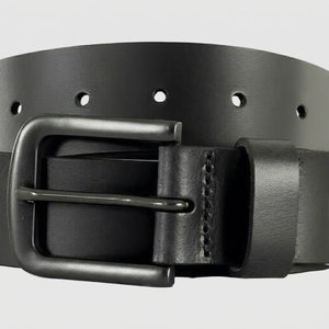 Ceinture pour homme en cuir de vache véritable, boucle à ardillon noire, style formel et professionnel, durable, moulage monobloc, largeur 3,5 cm - Product Image 1