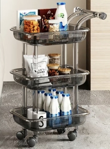 Wss Sober White3 Tier Salon <b>Trolley</b> Cart Stylists Real Personal Assistant Black Deluxe Plastic Beauty Salon <b>Trolley</b> - Product Image 4
