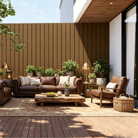 Panneau mural composite PVC WPC léger, imperméable, à grain de bois, avec revêtement ASA pour une utilisation en extérieur