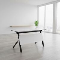 Table d'étude pliable en A pour deux personnes avec panneau de confidentialité rabattable, idéale pour les salles de classe et les écoles – Acceptation OEM