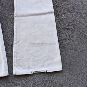 Vaqueros holgados de mezclilla selvedge blanca para hombre, diseño personalizado, corte holgado, pierna ancha de 14 pulgadas, corte bootcut sin rematar, pantalones salvaje, vaqueros streetwear - Product Image 5