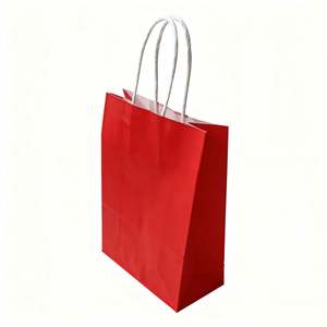 Sac en papier d'emballage alimentaire à fond plat personnalisé KM, écologique, kraft/blanc/achats/cadeaux/café, avec poignée - Product Image 3