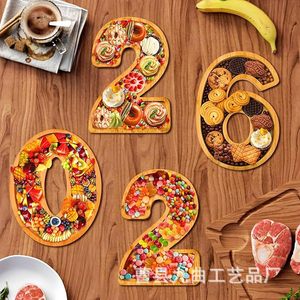 2026 Alphabet <b>Tray</b> Letter Print Decorative Serving Platter For Party Dessert Cake Fruit <b>Snack</b> Display Photography Props - Product Image 1