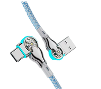 Câble de charge rapide Type-C tressé extra-long de 1,5 m à double angle rotatif pour appareils mobiles iOS/Android, utilisation en voiture