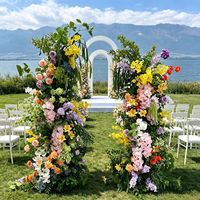 Arche de fleurs en soie réaliste, faite à la main, moderne, vert armée, pour mariage, Saint-Valentin, Fête des Mères, Nouvel An