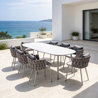 Ensemble de table et de chaises de salle à manger en aluminium moderne pour l'extérieur, meubles de jardin pour hôtel, restaurant