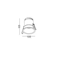 Luminaire encastré rond en aluminium anti-éblouissement pour éclairage ponctuel COB LED
