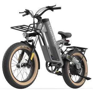 powerful 500w 48V lithium battery e-bikes full suspension ebike fat tire electric bike women front basket coswheel m20 e-bicycle