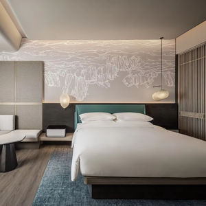 Роскошная гостиничная мебель 5-звездочный набор мебели для спальни кровать размера «King-Size» с гардеробом для курортного люкса и частной виллы, современный дизайн - Product Image 2