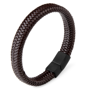 <span class=keywords><strong>Bracciale</strong></span> da <span class=keywords><strong>uomo</strong></span> Chanfar in vera pelle intrecciata e acciaio inossidabile di alta qualità - Product Image 3