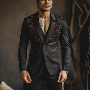 Men's 2 Piece <b>Suit</b> Slim Fit Formal Business <b>Suit</b> Set with Blazer and Trousers for Wedding Office Party Reception Evening Wear - Product Image 1