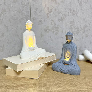 Statue <span class=keywords><strong>de</strong></span> Bouddha avec lumière, petit ornement <span class=keywords><strong>de</strong></span> table, décoration sereine pour la maison, bureau, <span class=keywords><strong>salon</strong></span> et salle <span class=keywords><strong>de</strong></span> thé, 1 pièce - Product Image 6