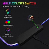Tapis de souris de jeu personnalisable avec LED RGB résistant à la chaleur, surface en caoutchouc anti-rayures, en stock