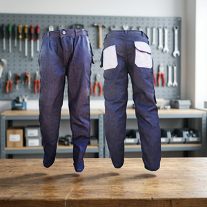 Unisex Dark Blue Mid Waist Lightweight Winter <b>Work</b> <b>Pants</b> Utility Trousers Multi Pocket Industrial Use <b>Cargo</b> <b>Pants</b> - Product Image 1