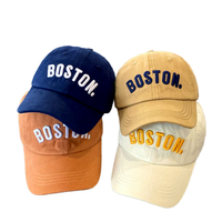 Casquette de baseball rétro vintage ajustable pour bébé, en toile teinte et délavée, avec logo lettre, de haute qualité, style sportif, 6 panneaux, vente en gros